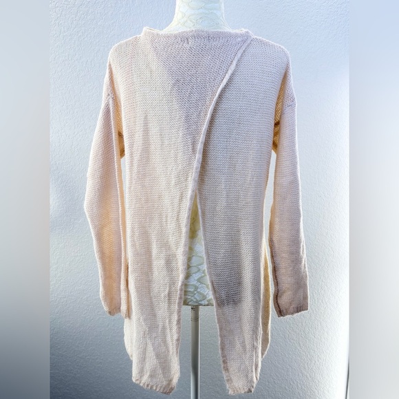 Oriana Sweaters - Oriana Split Back Open Weave Mohair Wool Blend Sweater Medium Made in Italy